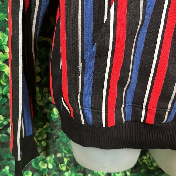 Urban Outfitters Small Vertical Striped Hoodie sweatshirt Red Blue Y2K 90s vibes - Picture 5 of 12
